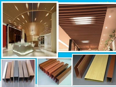 條形頂部裝飾,鋁方通吊頂,土黃木紋鋁方通生產商